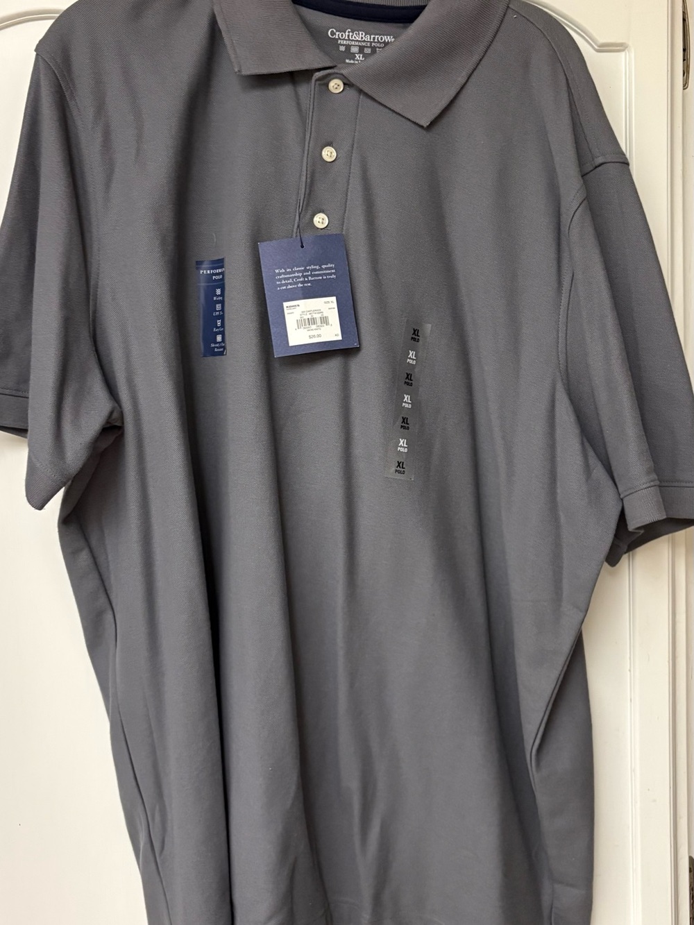 croft & barrow Men's Short Sleeve Polo - Charcoal